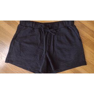 Madewell Black Seersucker Drawstring Shorts, XS